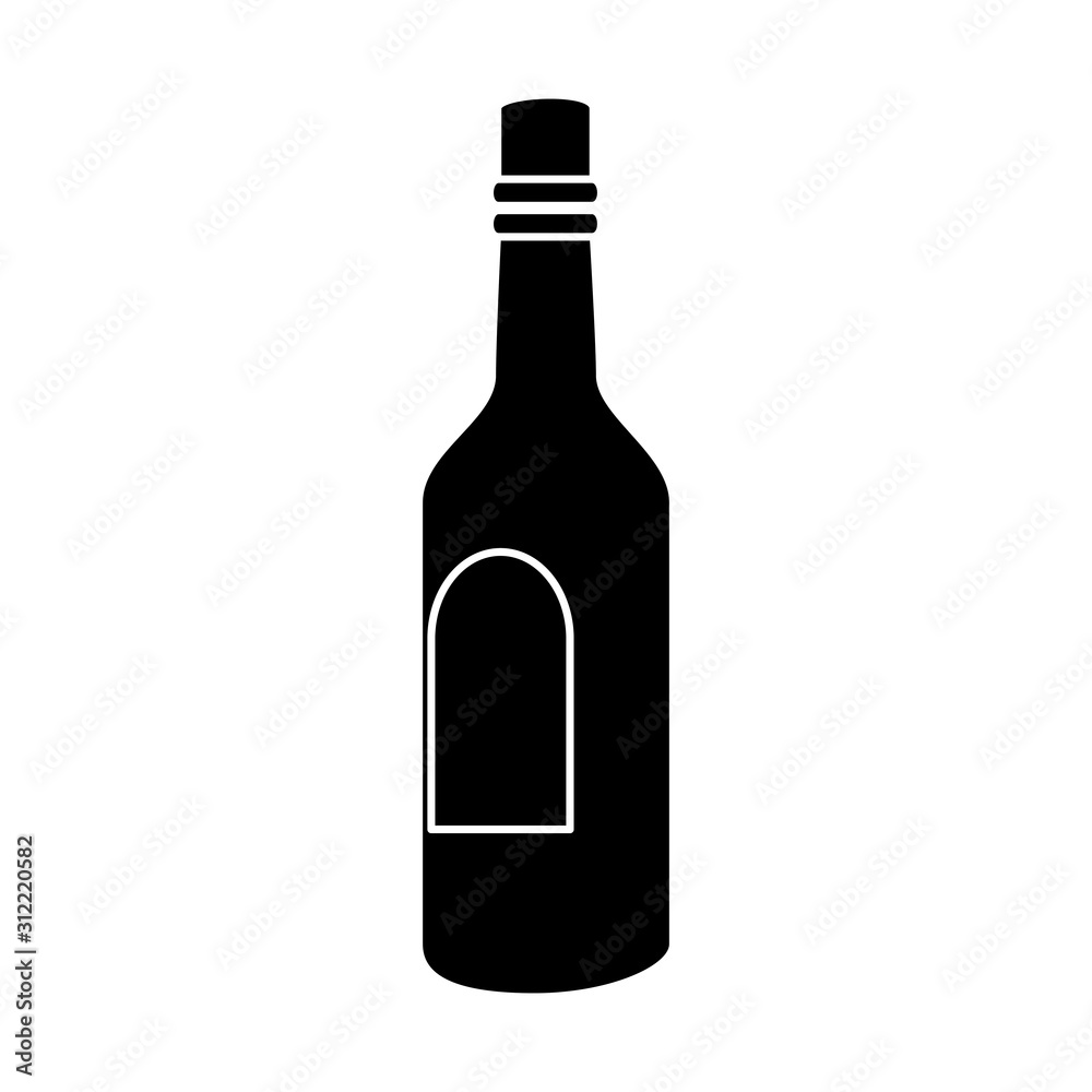 silhouette of bottle of wine isolated icon vector illustration design silhouette of bottle of wine isolated icon vector illustration design