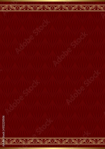 ornate background with decorative pattern and golden boder