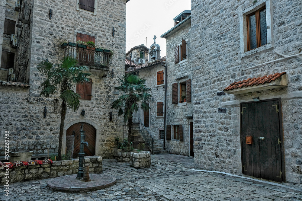 The Town Of Kotor. Streets of old Kotor in Montenegro.