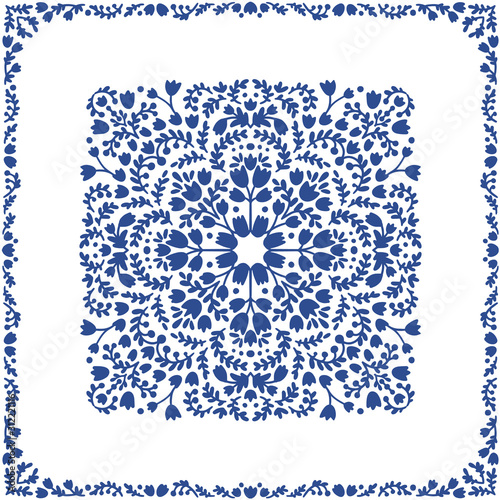 Beautiful blue headscarf pattern