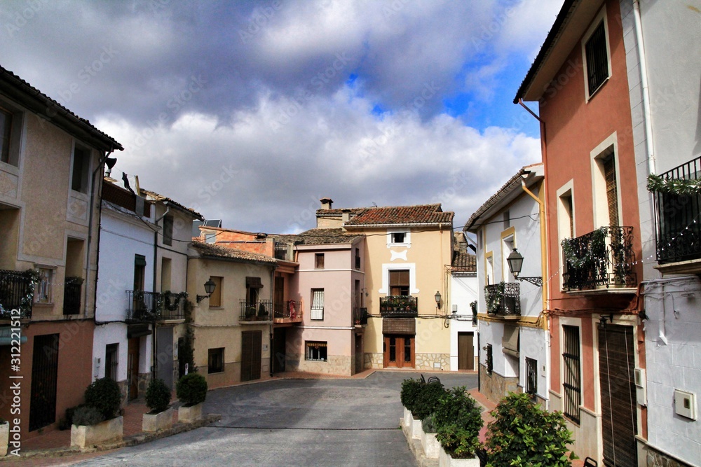 Streets and colorful facades of Carricola village