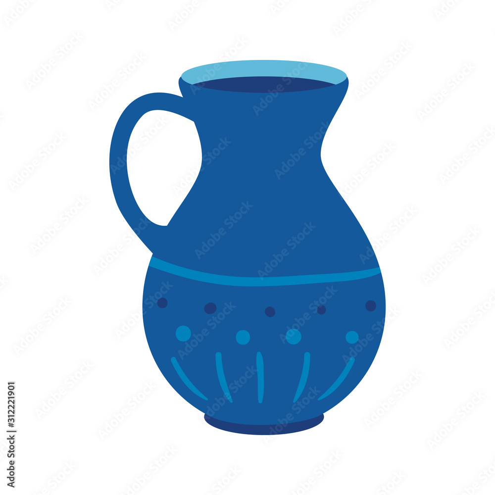teapot of pottery decorative isolated icon vector illustration design