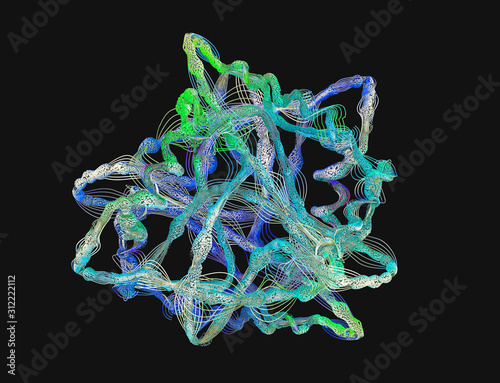 фотографія Chain of amino acid or biomolecules called protein - 3d illustration