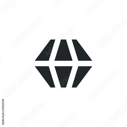 diamond icon template color editable. diamond symbol vector sign isolated on white background illustration for graphic and web design.