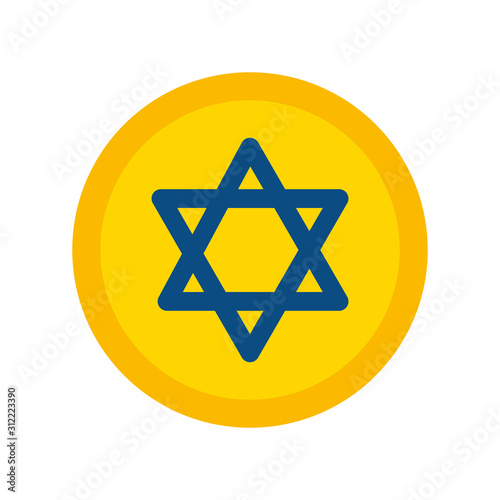 star david in frame circular isolated icon vector illustration design