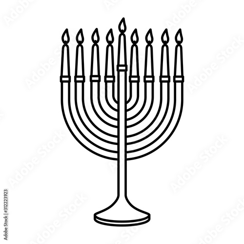 chandelier with candles line style icon vector illustration design