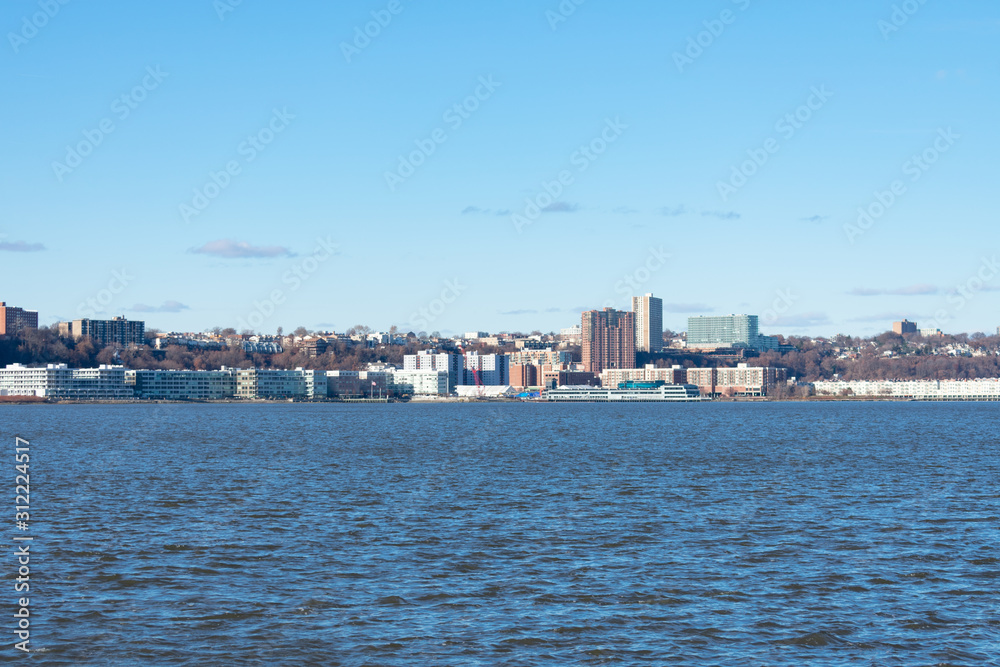 Skyline of Guttenberg New Jersey along the Hudson River