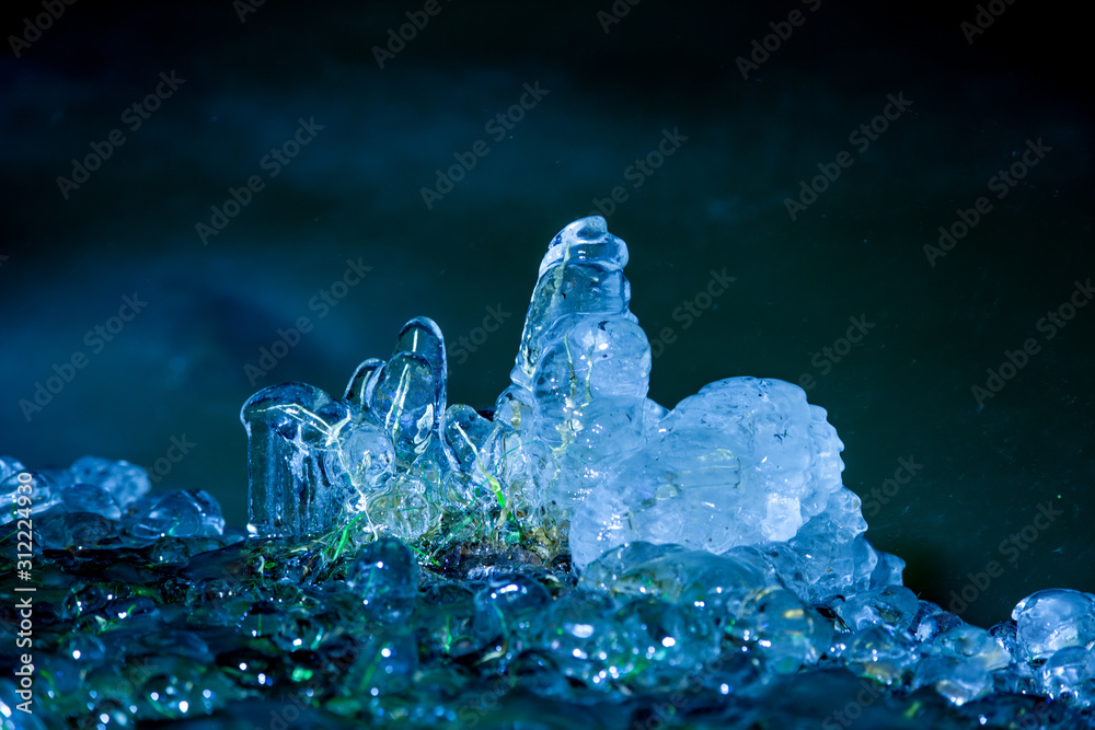 Thickly frozen grass by the lake. Thickly frozen grass by the lake.