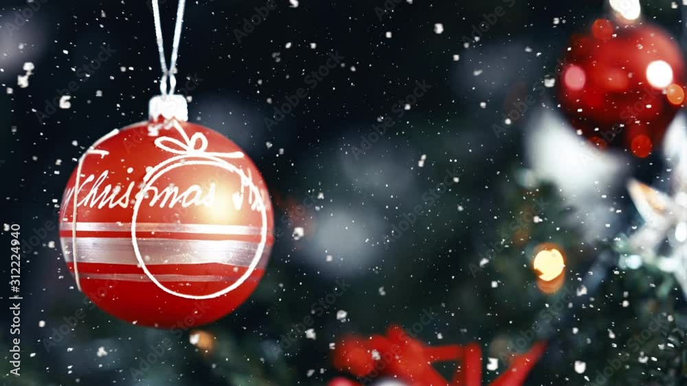 weihnachtskugel mit schnee und parallaxe effekt