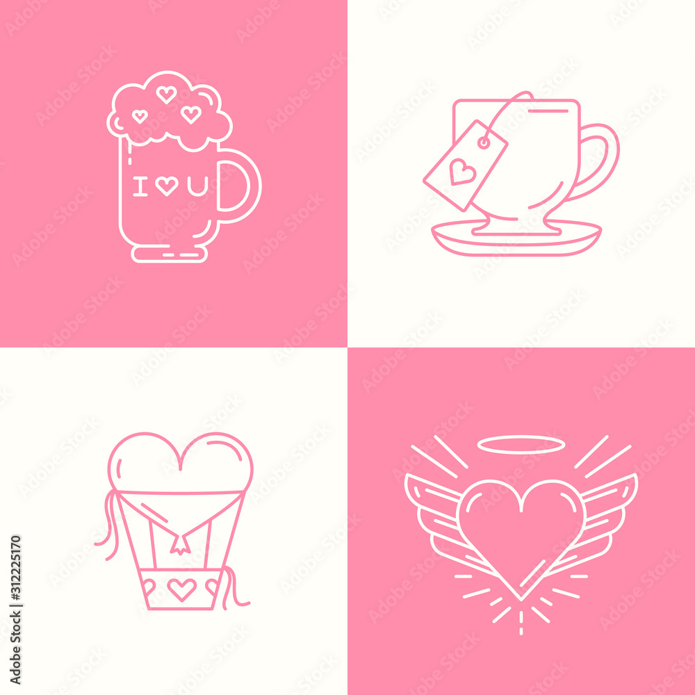Love outline icon isolated on white, hand drawn vector illustration. Happy Valentine's Day. Concept for card, children print, social media post Love outline icon isolated on white, hand drawn vector illustration. Happy Valentine's Day. Concept for card, children print, social media post