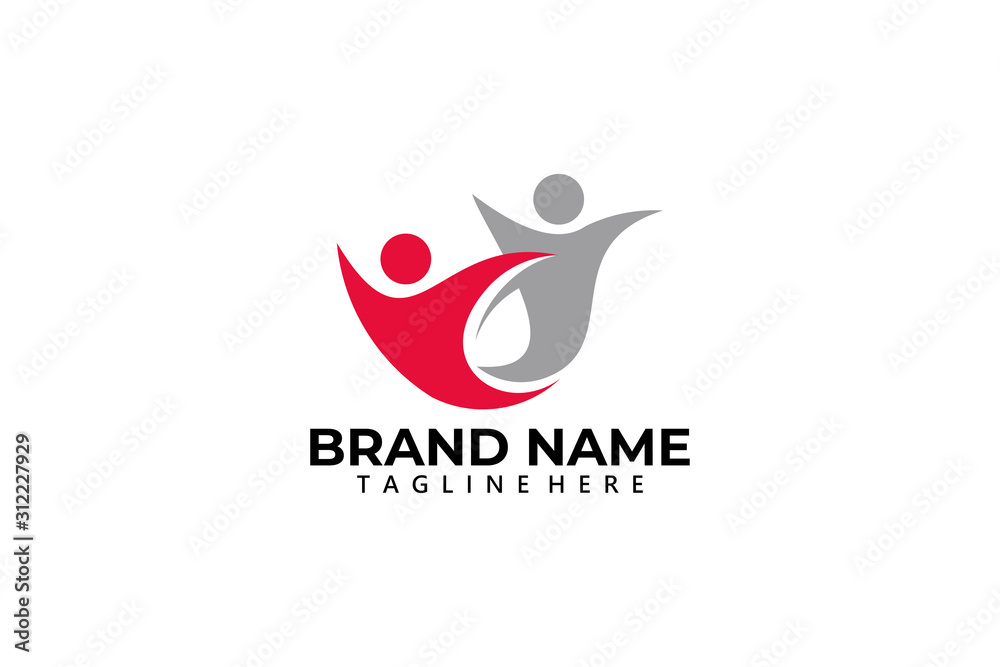 Obraz premium happy people logo icon vector isolated