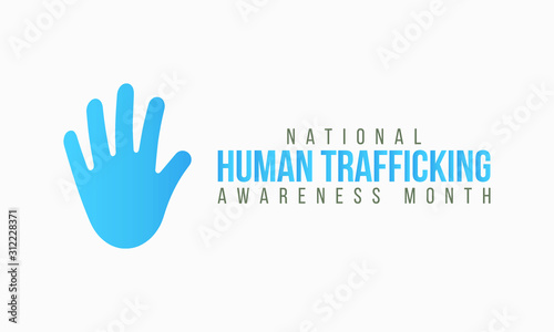 Vector illustration on the theme of National Human trafficking Awareness Month of January © Waseem Ali Khan
