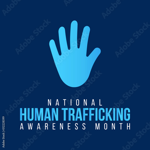 Vector illustration on the theme of National Human trafficking Awareness Month of January
