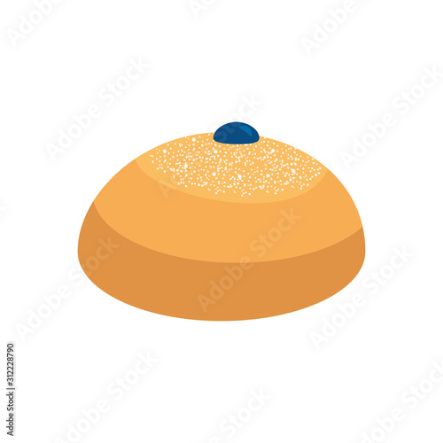 delicious round bread isolated icon vector illustration design