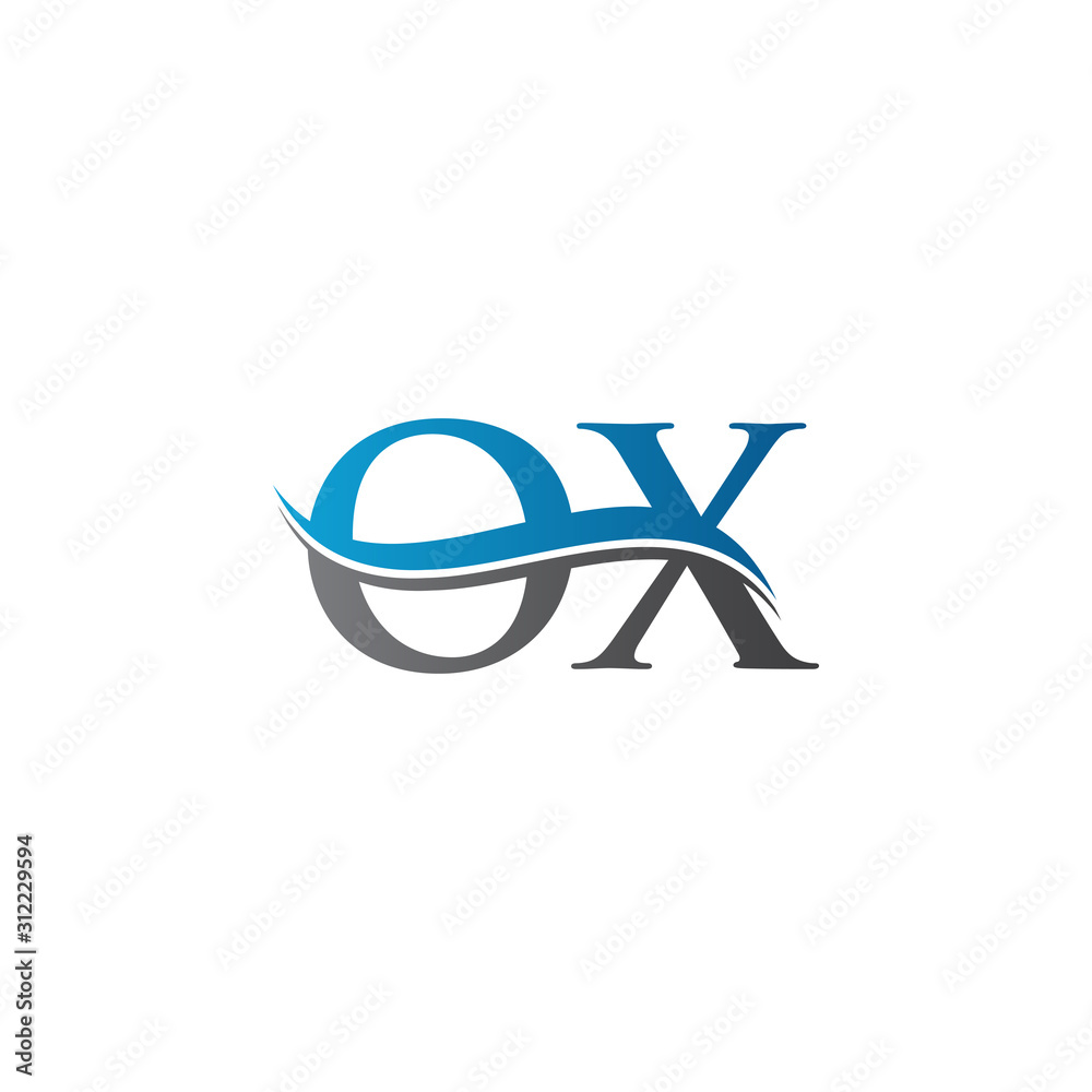 Swoosh Letter OX Logo Design Vector Template. Water Wave OX Logo Vector. Swoosh Letter OX Logo Design Vector Template. Water Wave OX Logo Vector.