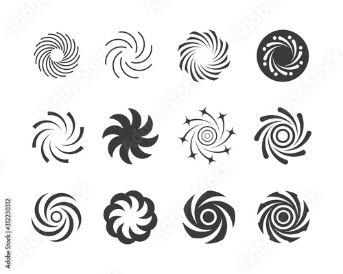 vortex logo icon wave and spiral vector