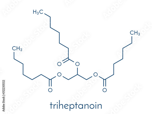 Triheptanoin drug molecule. Skeletal formula.