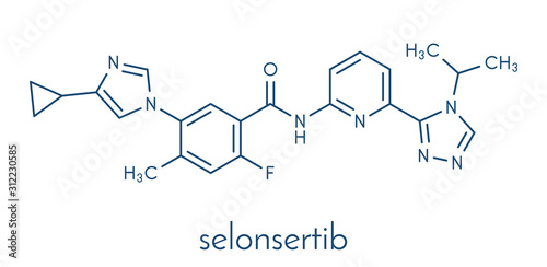 Selonsertib drug molecule. Skeletal formula.