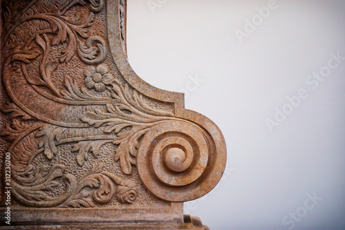 Architectural Elements over stone Baroque ornament decoration of building © tomertu