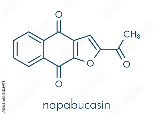 Napabucasin cancer drug molecule. Skeletal formula.
