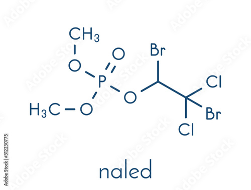 Naled insecticide molecule (organophosphate class). Skeletal formula.