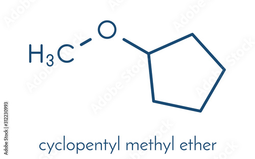 Cyclopentyl methyl ether solvent molecule Skeletal formula.