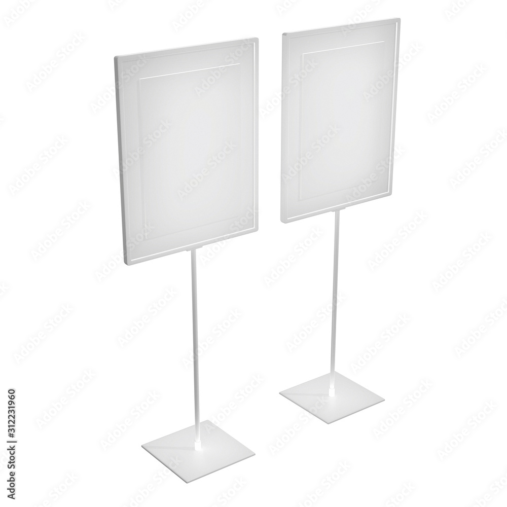 Blank nameplate stand. Trade show booth white and blank. 3d render isolated on white background. High Resolution Template for your design. Blank nameplate stand. Trade show booth white and blank. 3d render isolated on white background. High Resolution Template for your design.