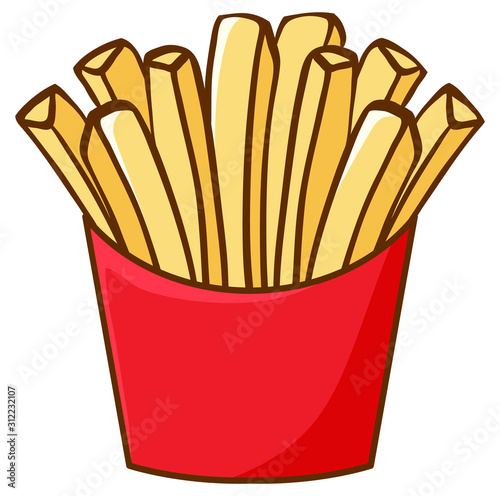 Frenchfries on white background
