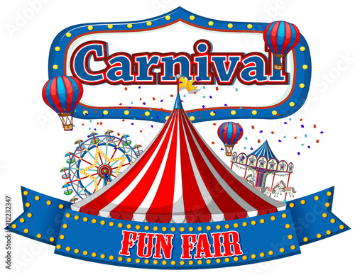 Colorful carnival funfair banner