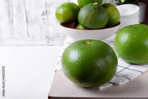 Whole sweetie fruit against the white background