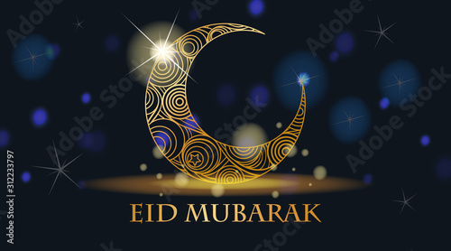 Background design for Muslim festival Eid Mubarak
