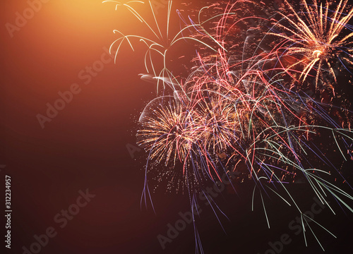 New Year abstract fireworks background