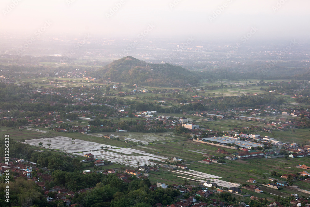 Countryside views of the highlands in Yogyakarta
