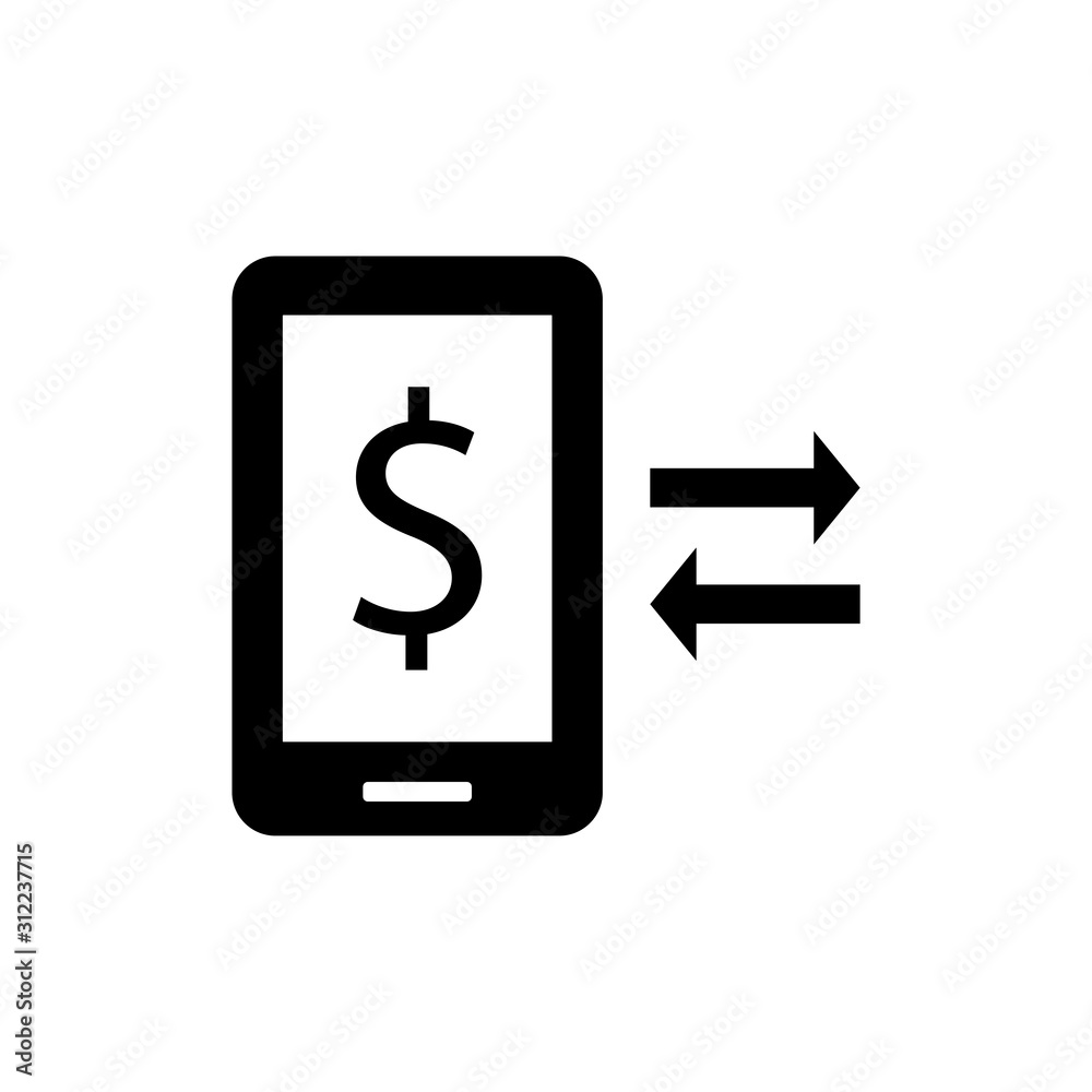 Money transfer icon vector in flat design Money transfer icon vector in flat design