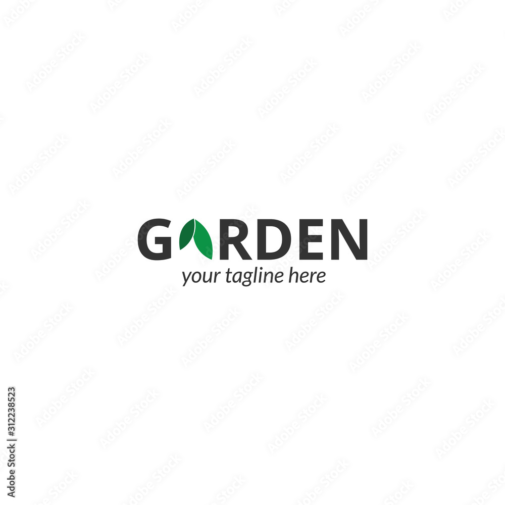 Green Garden Design Logo Template. Eco Nature Leaf Logo Template