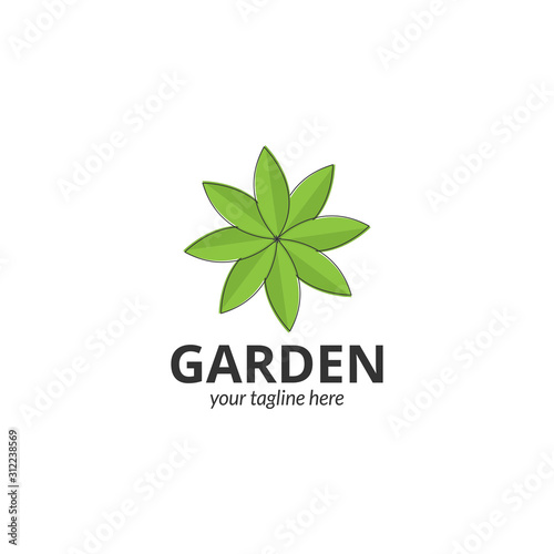 Green Garden Design Logo Template. Eco Nature Leaf Logo Template