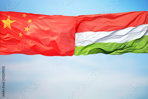 Flags of China and Hungary