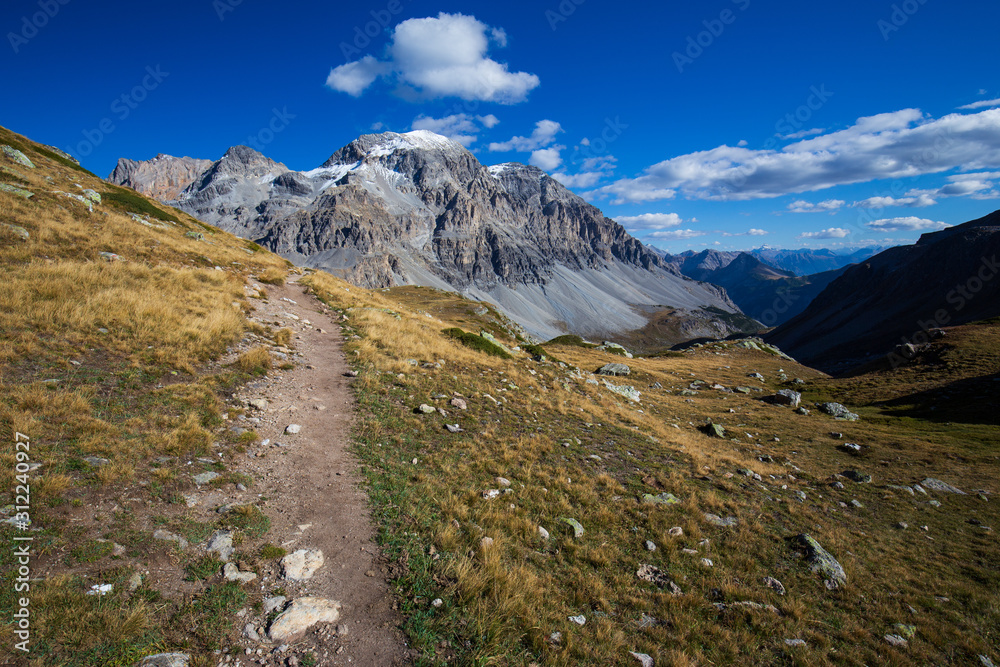 hiking trails in the Alps mountains. hiking trails in the Alps mountains.