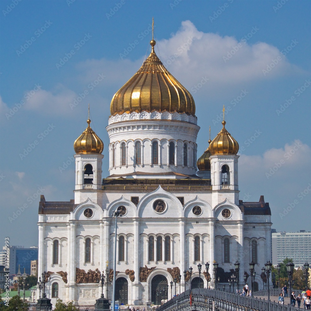 Visiting Orthodox Cathedral of Christ the Savior in Moscow, Russia