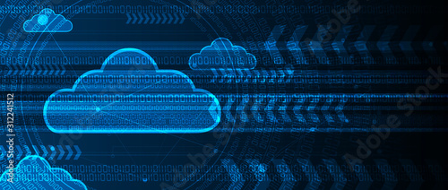 Cloud technology. Integrated digital web concept background