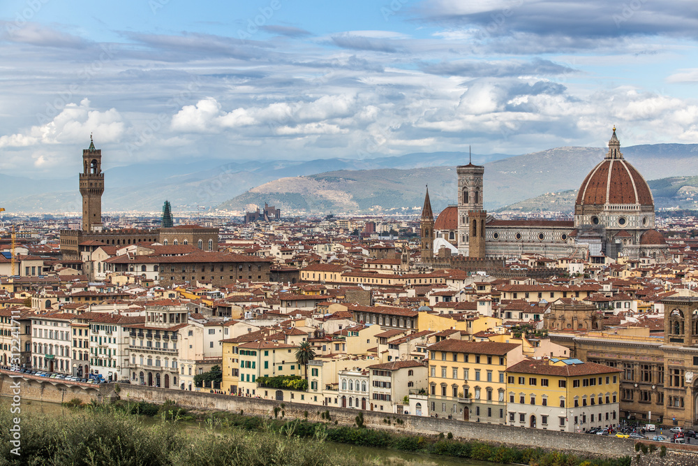 View of the city of Florence in Italy