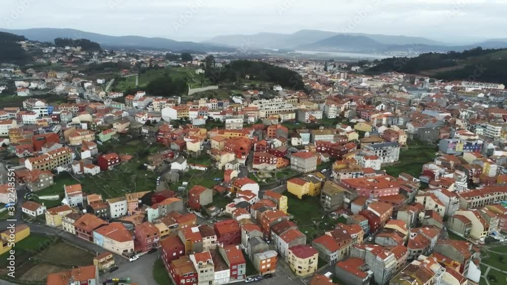 Aerial Panorama of A Guarda, Small City and Province on Pontevedra, Galicia Spain, on Mihno River Border With Portugal Aerial Panorama of A Guarda, Small City and Province on Pontevedra, Galicia Spain, on Mihno River Border With Portugal