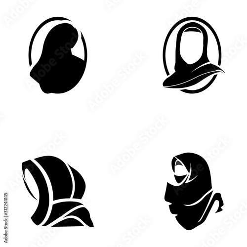 Muslimah hijab Logo template vector illustration design