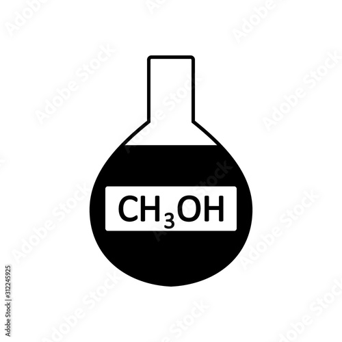 Laboratory glass with methyl alcohol.