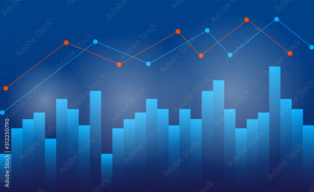 Infographic currency chart on blue background design vector eps 10 Infographic currency chart on blue background design vector eps 10