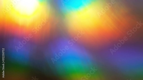 Rainbow abstract glowing light colorful defocused background. Slow motion