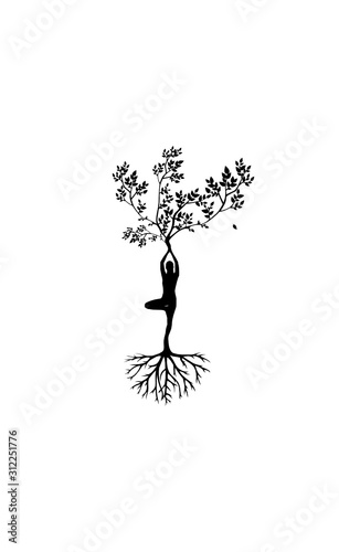 woman tree silhouette