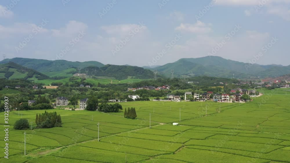 small village with farm small village with farm