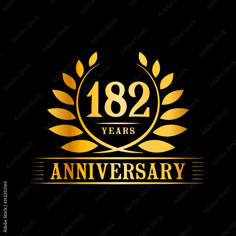 182 years logo design template. Anniversary vector and illustration template. 182 years logo design template. Anniversary vector and illustration template.