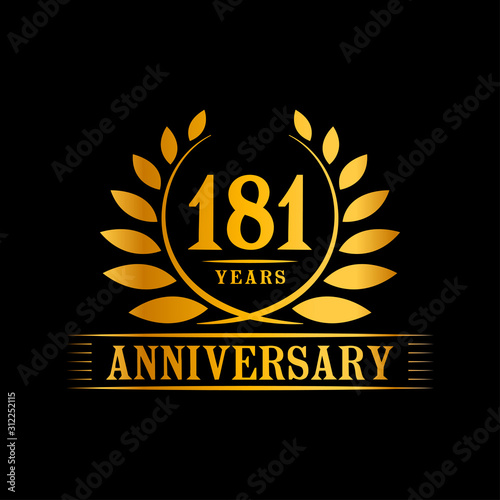 181 years logo design template. Anniversary vector and illustration template.